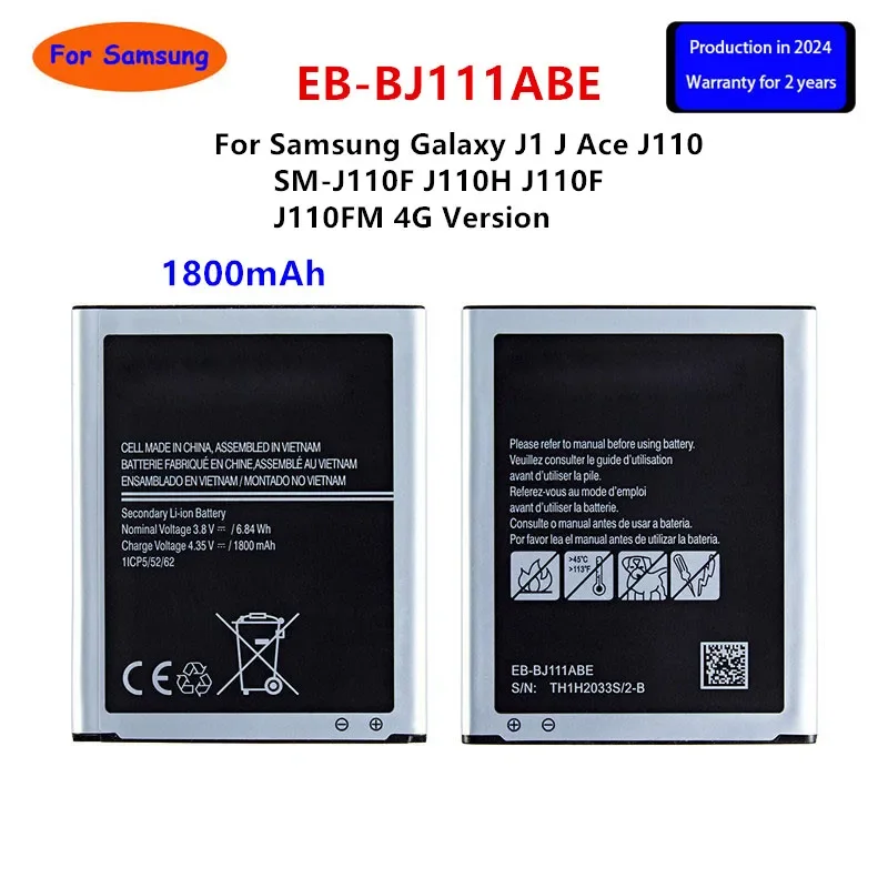 Совершенно новый аккумулятор EB-BJ111ABE 1800 мАч для Samsung Galaxy J1 J Ace J110 SM-J110F J110H J110F J110FM 4G