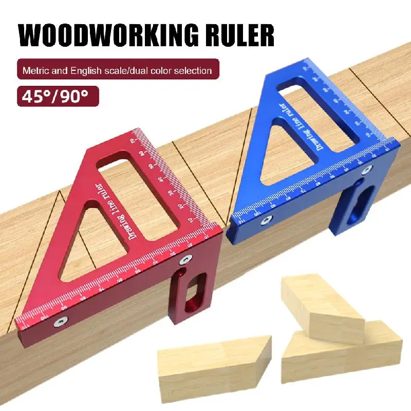 

UYANGG Woodworking Square Protractor Aluminum Alloy Miter Triangle Ruler High Precision Layout Measuring for Engineer Carpenter