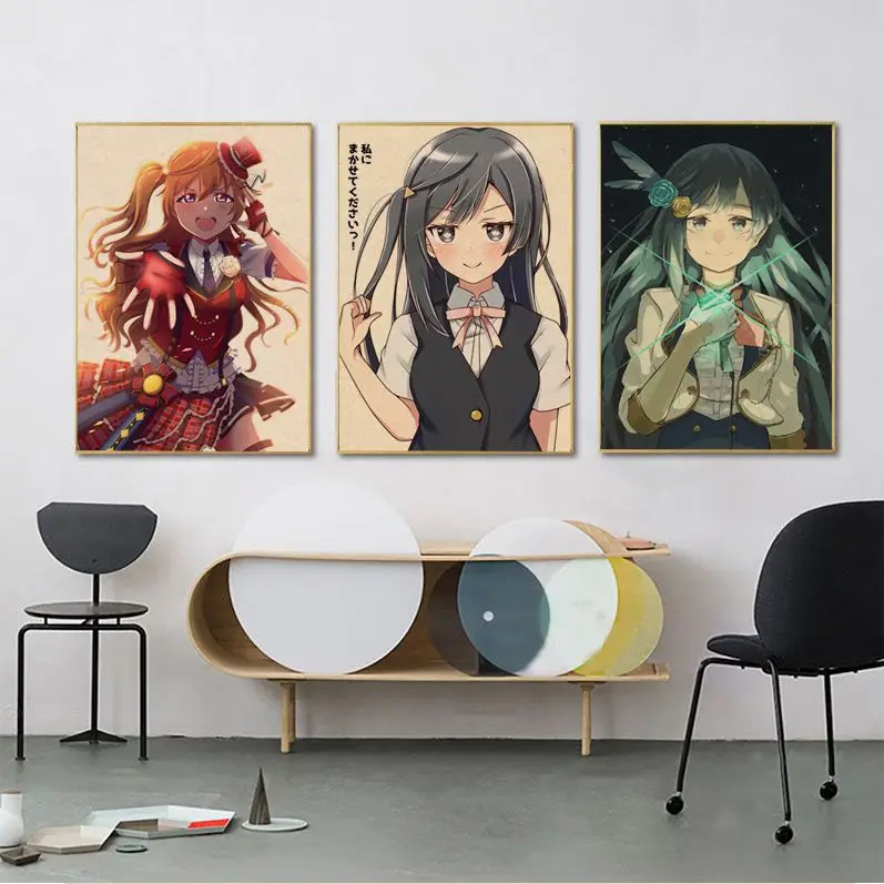 

Yuuki Setsuna DIY Poster Kraft Paper Sticker Home Bar Cafe Wall Decor