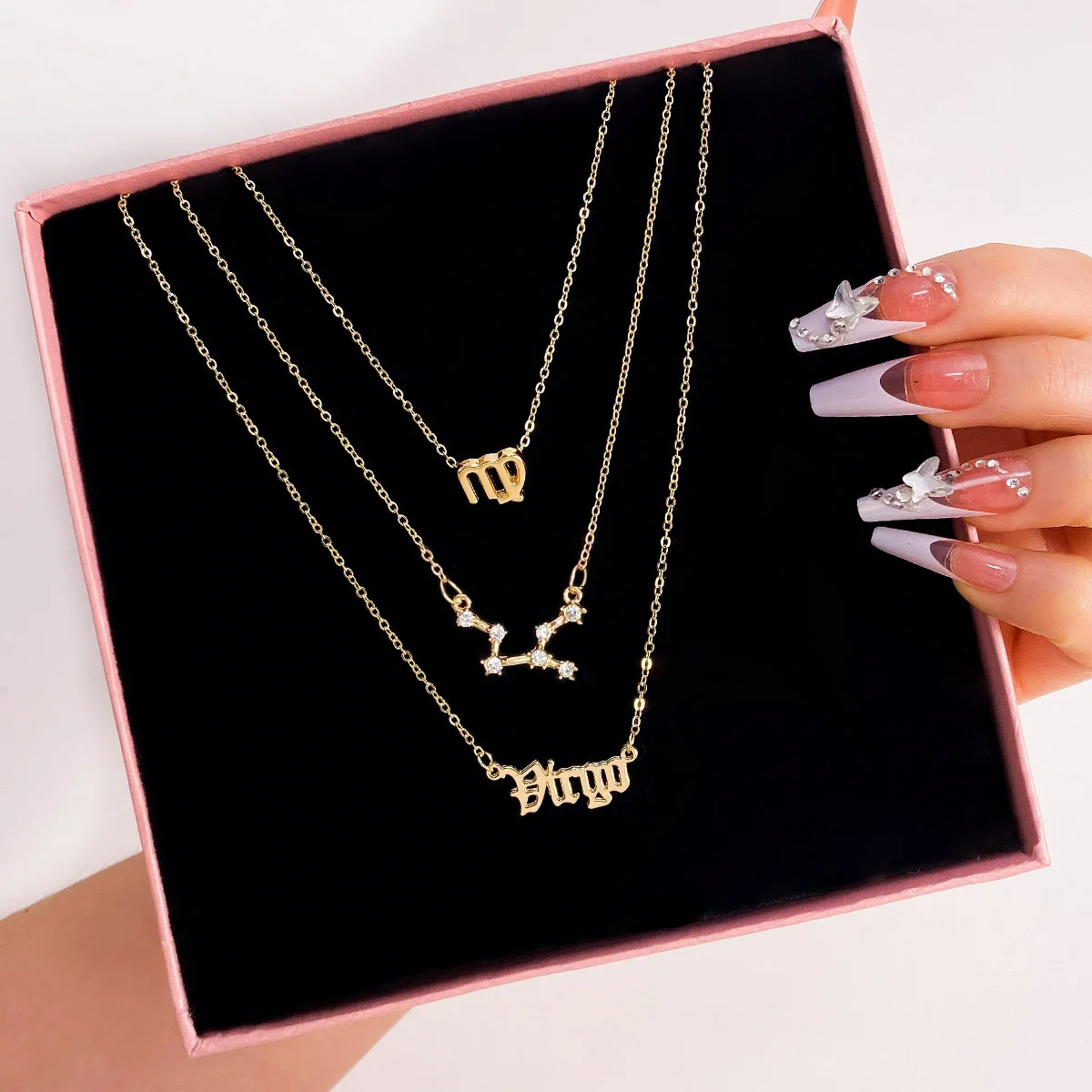 Ожерелье с 12 знаками зодиака Водолей Овен Близнецы Рыбы Лев Стрелец многослойное