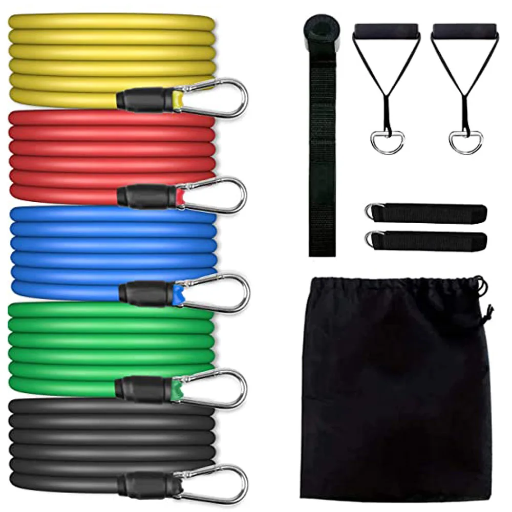 

11Pcs/Set Latex Resistance Bands Gym Door Anchor Ankle Straps With Bag Kit Yoga Exercise Rubber Loop Tube Fitness Equipment