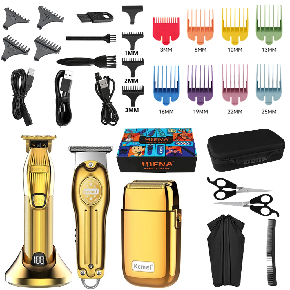 

kemei Men's Electric Shaver Hair Trimmer Travel Barber Shaver Shaving Machine Beard Trimmer 0mm Home Appliances