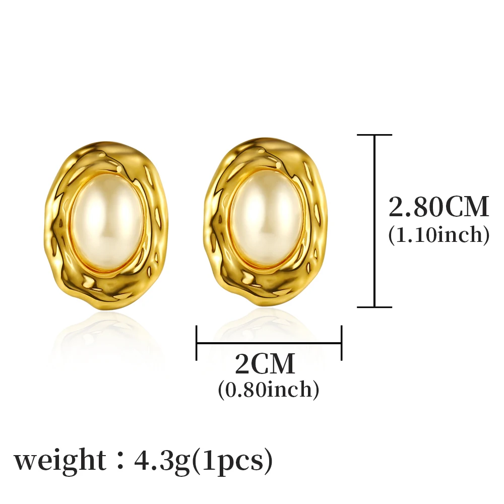 Joya Love роскошные овальные серьги из нержавеющей стали с встроенным жемчугом