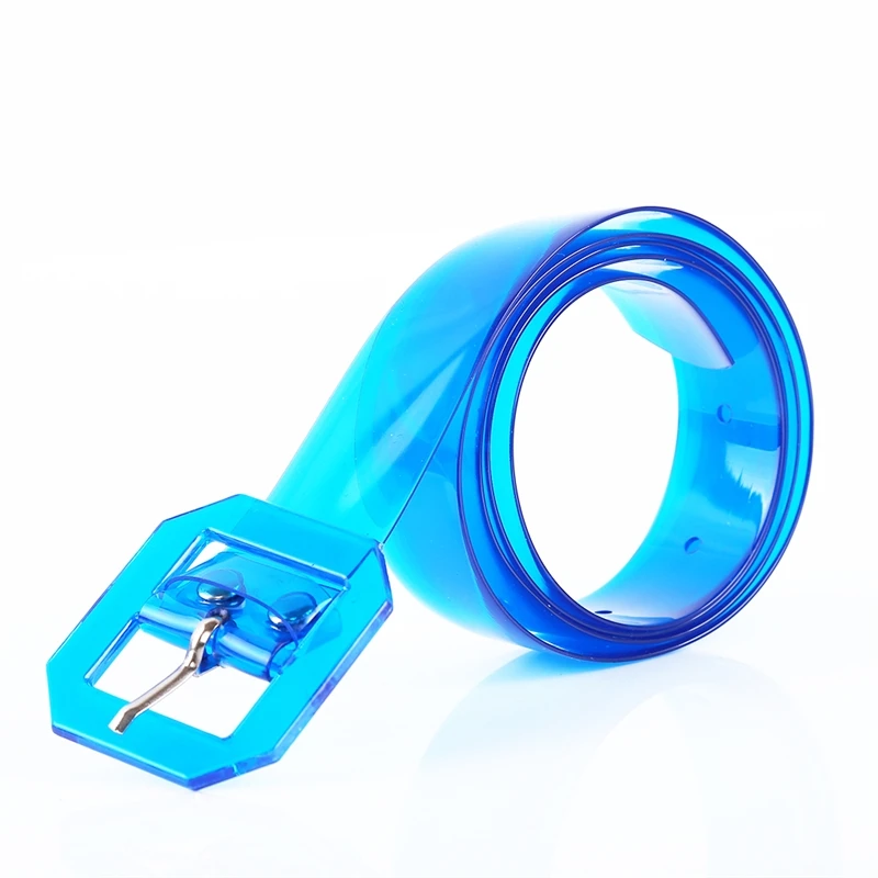 

Fashion Transparent Women Belts Clear Square Pin Buckle Wide Waist Bands Ladies Waistband Invisible Punk Waist Belt