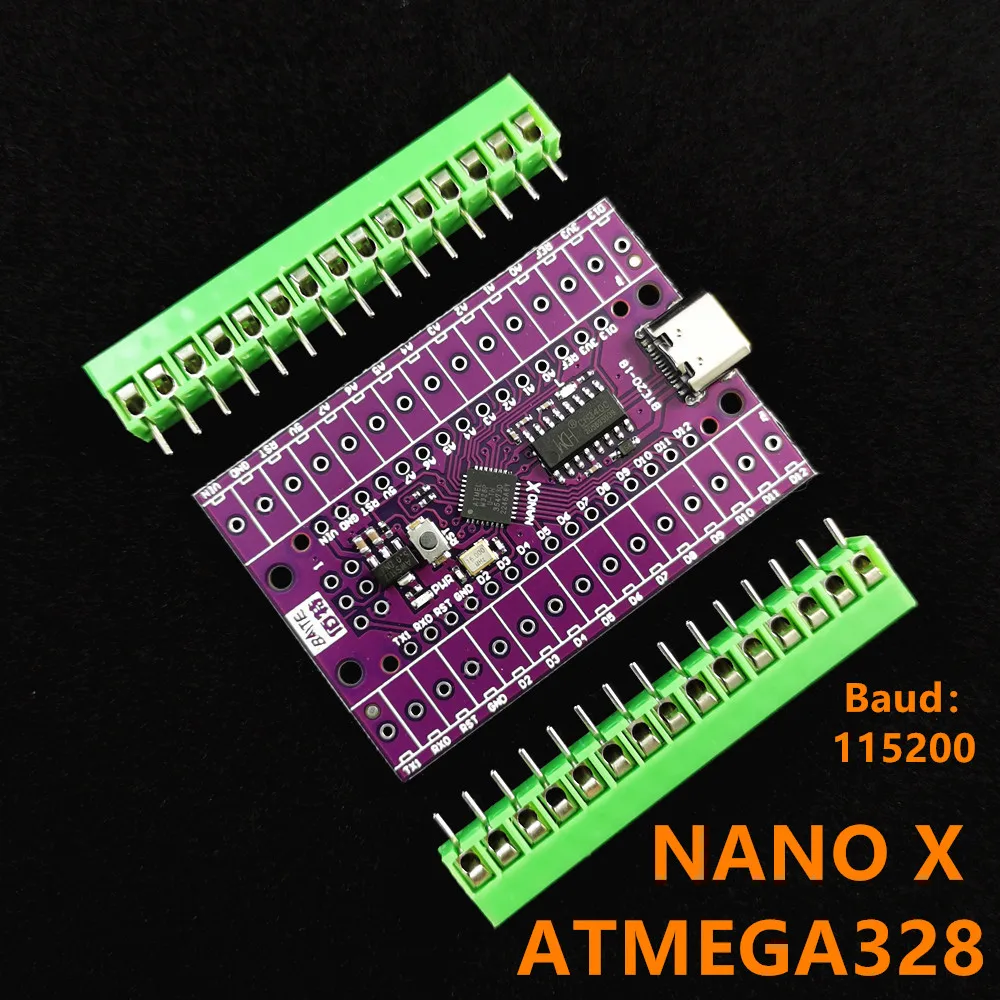 NANO X ATMEGA168P-MU QFN32 5 В 16 МГц Type-C USB CH340C SOP16 Совместим с оригинальной платой расширения