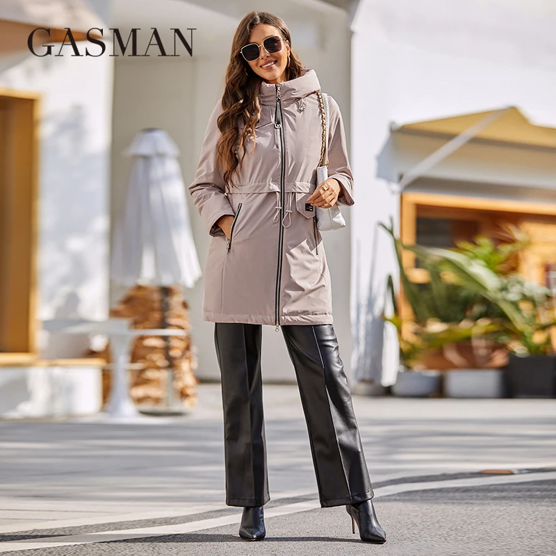 GASMAN women's coat spring 2022 High Quality Mid-Length Lady Parka Slim Women Jacket Windproof Cotton Casual Sports Outwear 8249