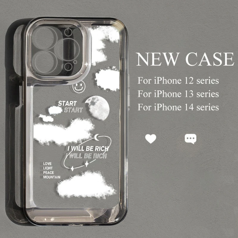 

Transparent Sky Lens All Inclusive Anti Drop Case For iphone14 13 12 11 Pro Max X XS XR SE 7 8 Plus Fashion New Products