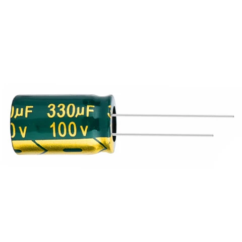 5 шт., высокочастотный алюминиевый электролитический конденсатор высокого качества 100 в 330 мкФ 13*20 мм