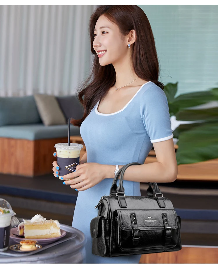 Роскошная модная повседневная сумка-тоут сумка через плечо из мягкой кожи с