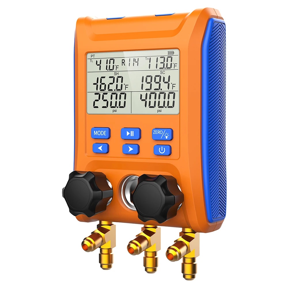 

Elitech LMG-10 Digital Manifold Gauge HVAC Intelligent Pressure Gauge Kit