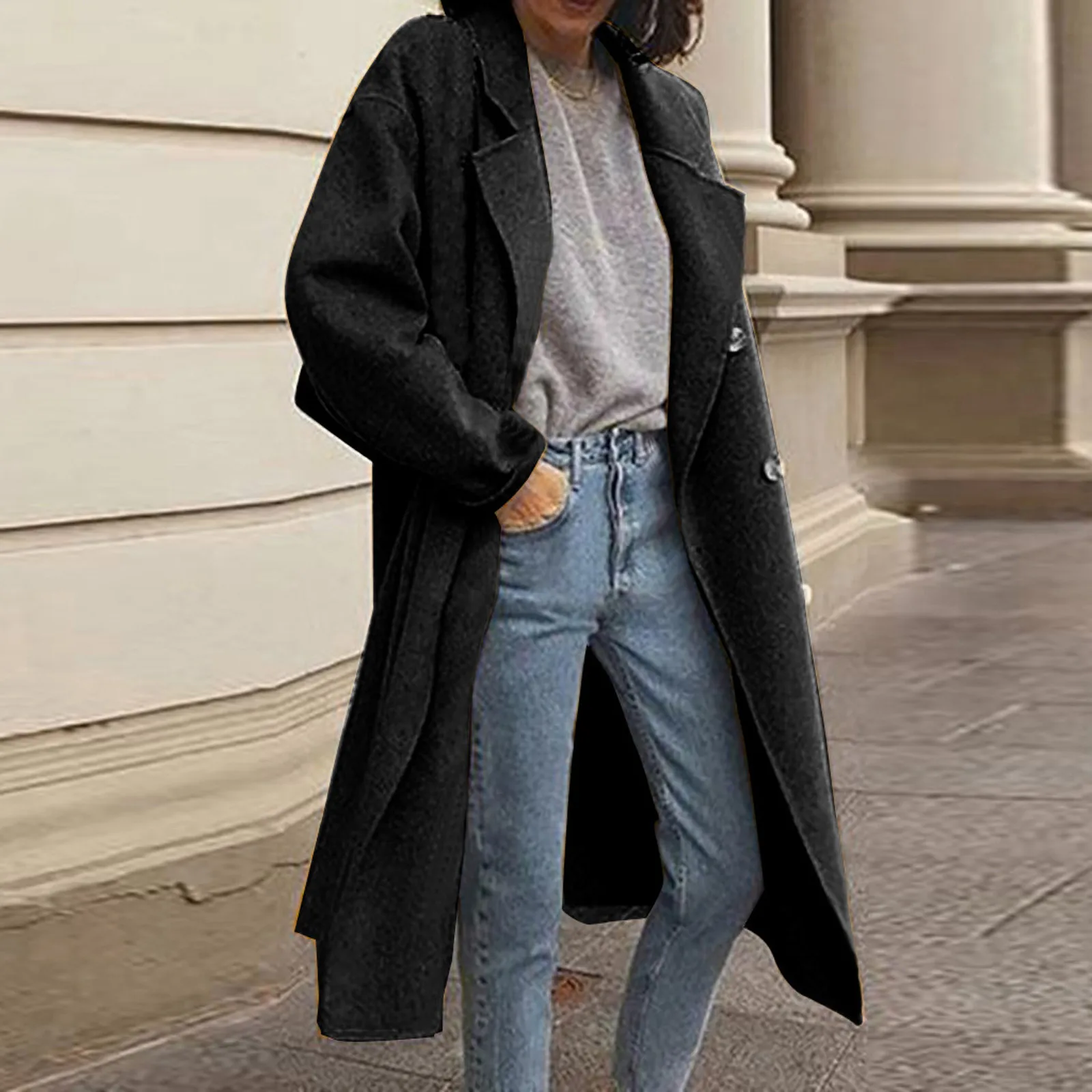 

Winter Coats For Women Warm Breasted Faux Wool Coats Trench Coats Jackets Lapel Slim Long Overcoat пальто женское coats woman