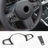 steering wheel cover carbon fiber abs for bmw 3 series g20 interior trim steering wheel cover 2020 22 car accessories