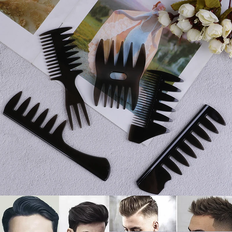 

Men Oil Hair Comb Wide Spikes Beard Brush Plastic Wide Tooth Classic Brush Large Teeth Hairbrush Hairdressing Salon Styling Tool