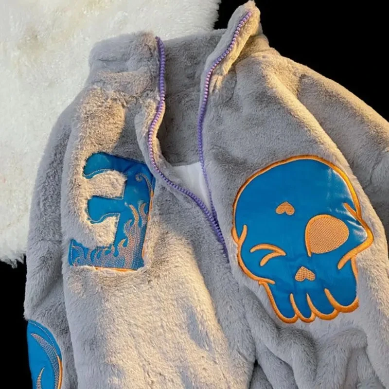 Imitation Lamb Fleece Jacket Womens 2022 Winter Fashion Loose All-match Casual Cotton Coat Large Size Embroidery Warm Outerwear