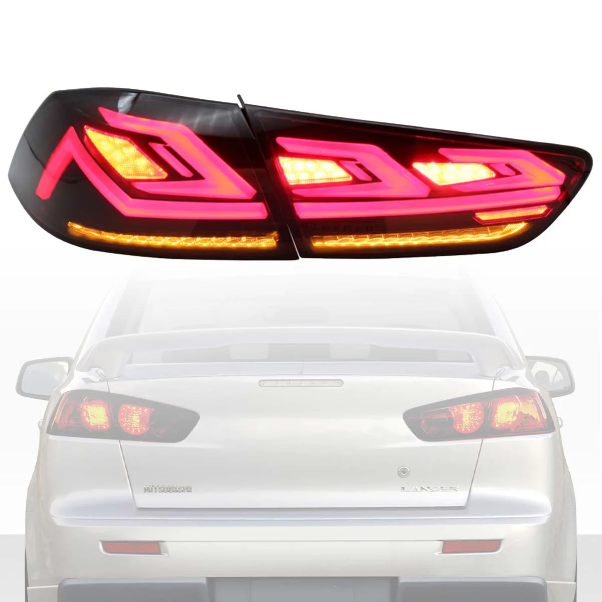 

Задний фонарь для Mitsubishi Lancer EVO 2008-2017, черный светодиодный задний фонарь, автомобильные аксессуары, 2 шт.