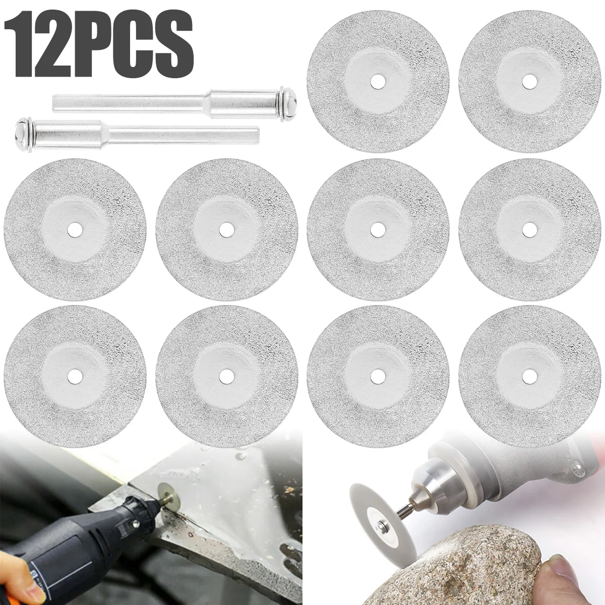 

10Pc Mini Abrasive Diamond Cutting Disc Set For Dremel Rotary Cutter Saw Blade Grinding Wheels Disk With Mandrel Power Tools Kit