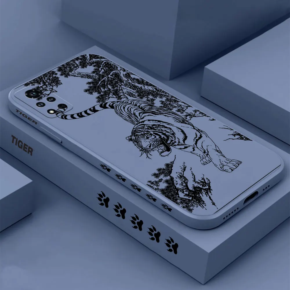 

Black Ink And Wash Tiger Phone Case For Honor PLAY 6T 5T 4 X40 X40I X30 X20 X10 V40 V30 V20 V10 MAGIC 5 4 3 NOTE10 Pro Max Cover