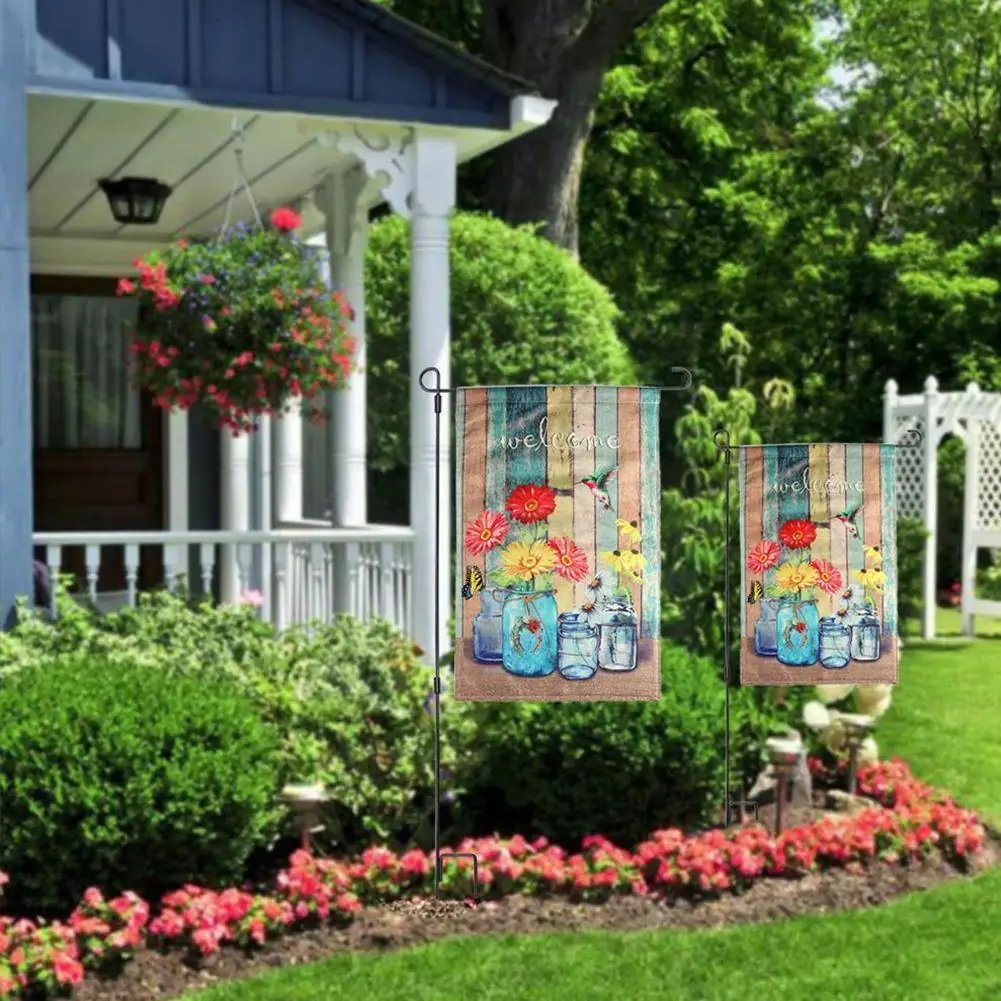 

Summer Spring Burlap Garden Flag Animal Welcome Outdoor High Flags Quality Flag Decor House Yard Garden With D4a8