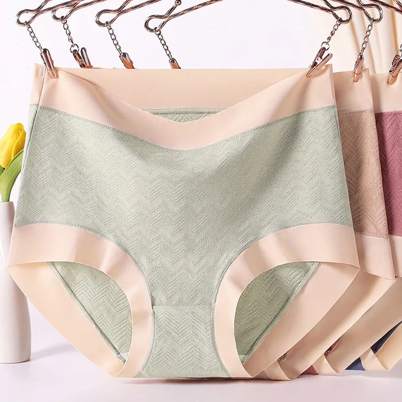 

XL-6XL Large Size Women’s Panties Female Underwear Solid Color Cotton Seamless Lingerie High-Waist Soft Briefs Underpants