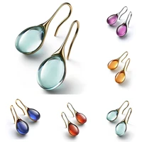 8 colors trendy women earrings exquisite zircon ear hook drop dangle earrings for women female wedding engagement jewelry gifts