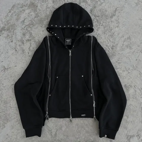 Винтажная готическая лоскутная толстовка с капюшоном