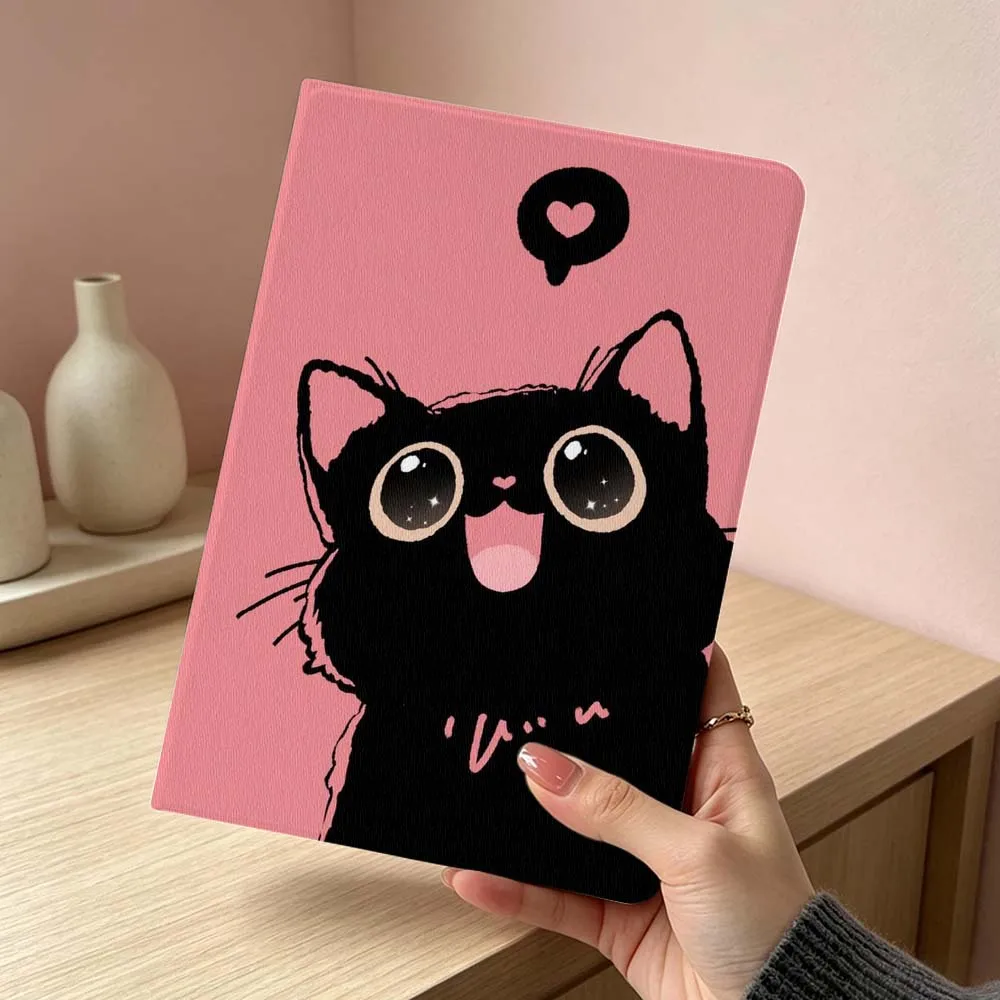 Фото Мягкий чехол с рисунком черного кота для Xiaomi Redmi Mi Pad 8 7 6 5 4 2 SE K Pro Max Ultra Poco Pad, складной чехол для планшета №1