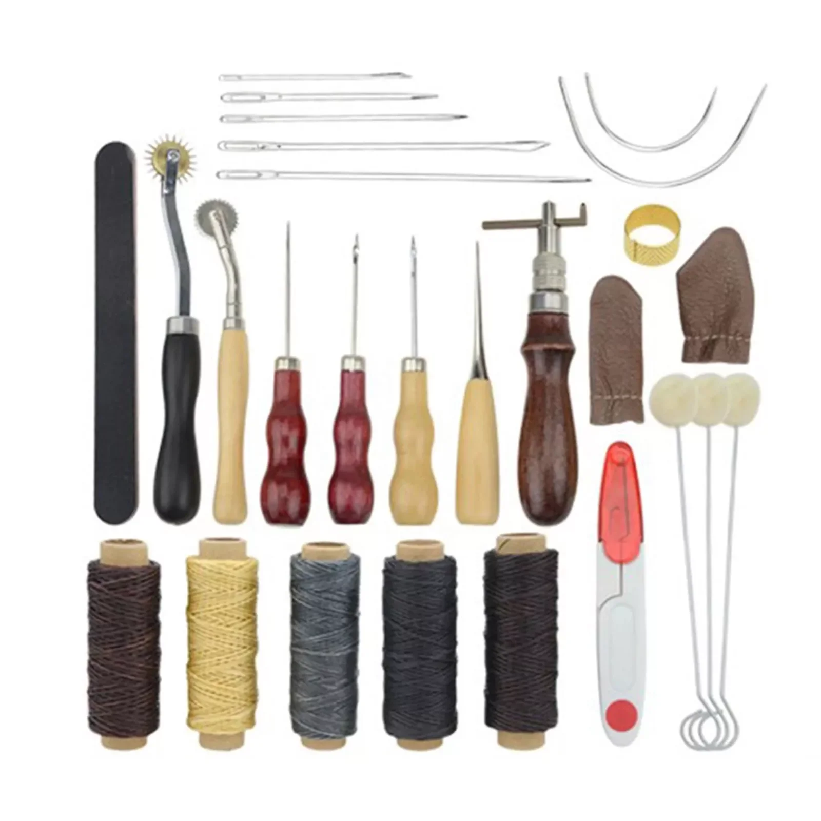 

Leather Craft Tool Kit Leather Working Tools For Stitching Carving Working Sewing Saddle Groover Set Leathercraft Tool Sets