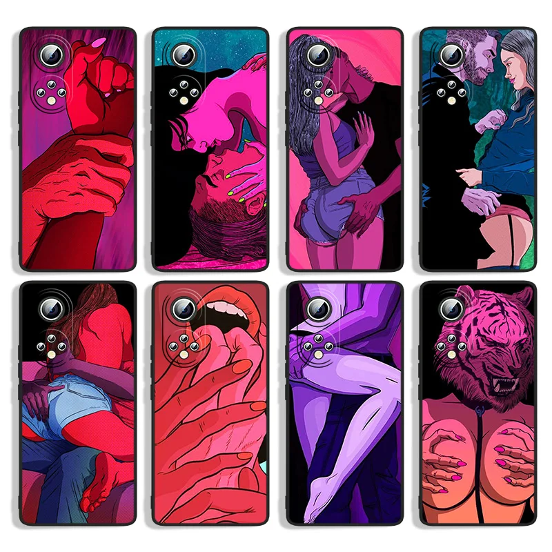 

Hot Girls art For Huawei Honor 60 SE 50 30i 20 10i 10X 10 9X 9C 9A 8A 8X Lite Pro Black Silicone Phone Case Capa
