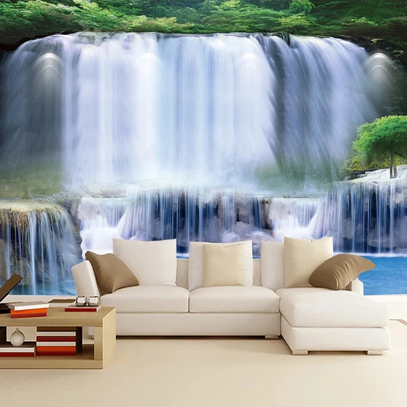 

Custom 3D Wall Murals Wallpaper Landscape Natural Waterfall Scenery Photo Wall Paper Home Decor For Living Room Sofa TV Backdrop