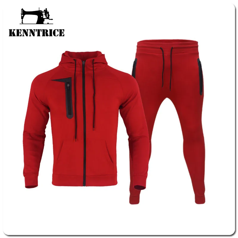 Kenntrice Gym Sweatsuit Track Suit Set Men Sport Sweatsuits Trend Youth Stylish Sportswears Set Zipper Jogging Suits Sportswear