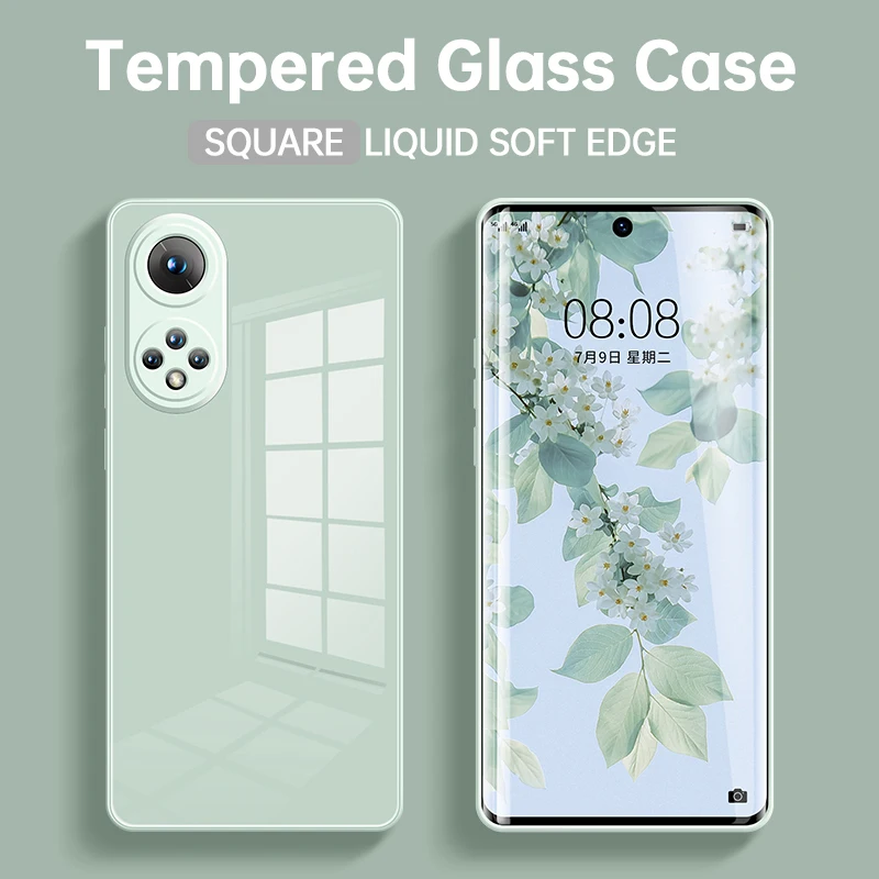 

Tempered Glass Back Cover for Honor 50 Pro SE 5g Global Soft Silicone Edge Phone Case Honor50 50Pro 50SE Girls Funda Carcasa Bag