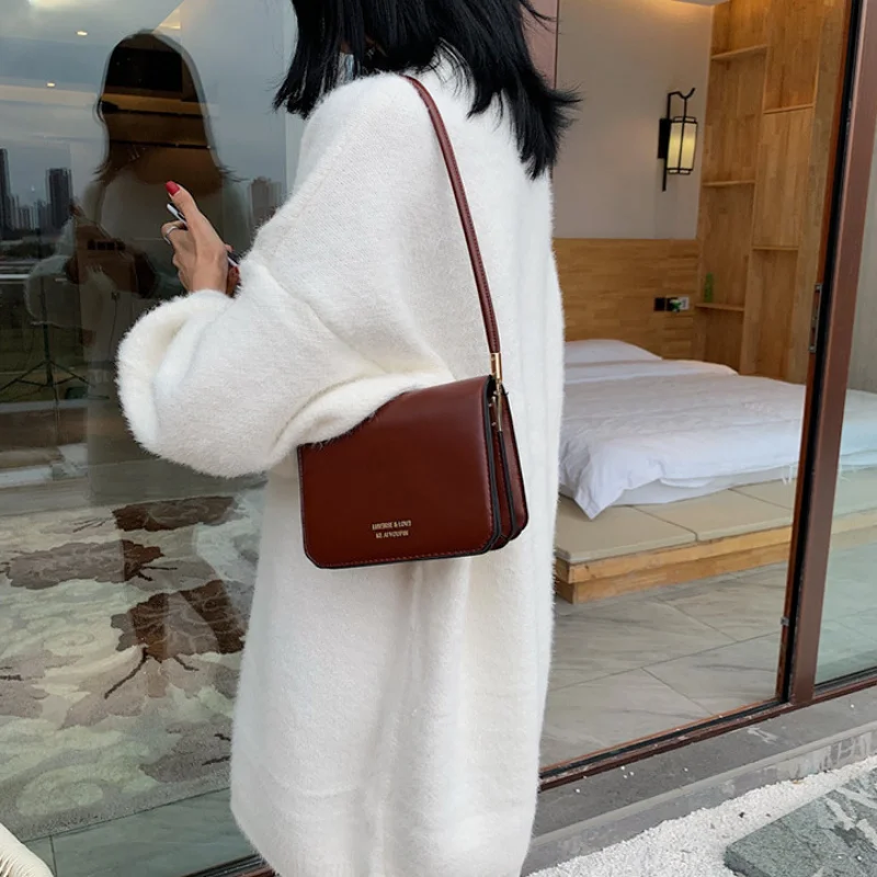 Women's Retro Small Travel Underarm Crossbody Bags Fashion Solid Color Shoulder Handbags for Women женский Bolsa French Minority