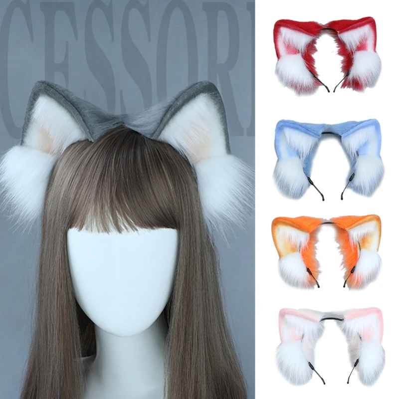 

for Cat Ear Headband Plush for Cat Ears Realistic Hair Hoop Headband Nigh