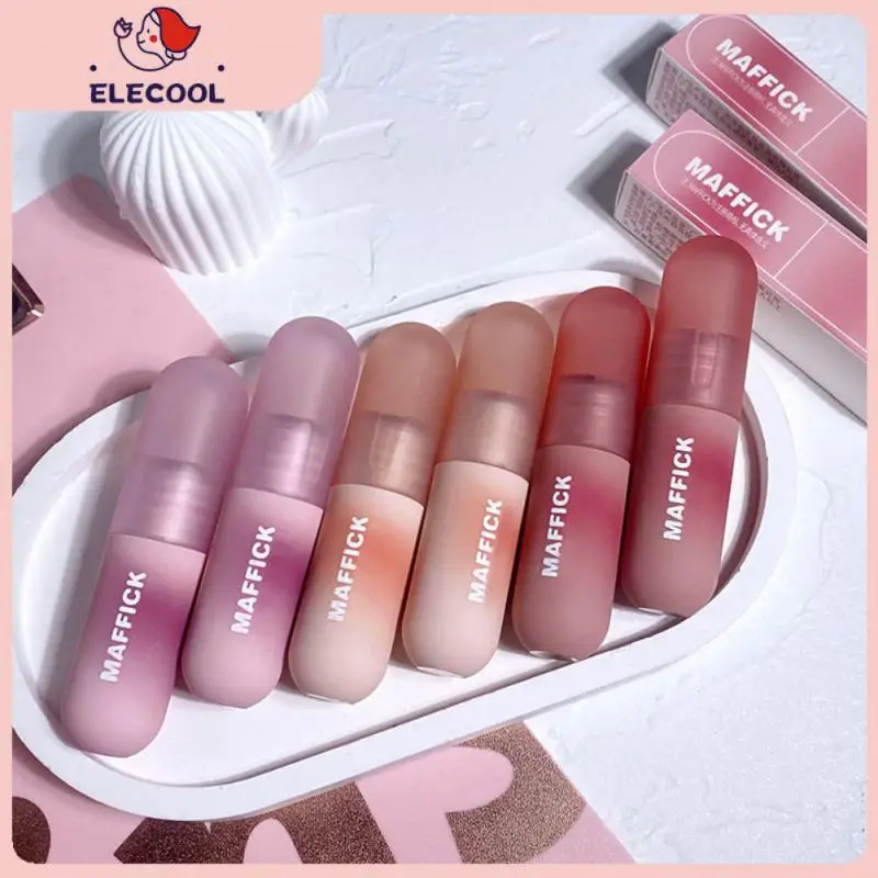 

6 Color Lip Tint Lip Glaze Matte Liquid Lipstick Cute Portable Waterproof Velvet Red Lip Mud Cheek Rouge Tint Cosmetics