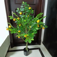 new orange bonsai simulation plant lemon artificial potted fake fruit tree for home living room bedroom hotel office decoration