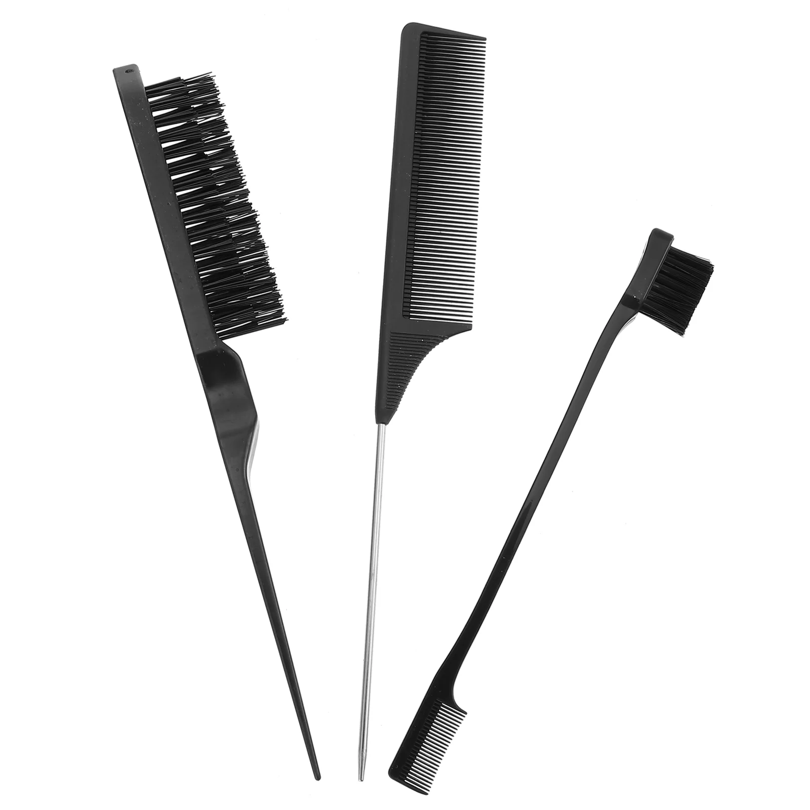 

Brush Comb Hair Teasing Salon Tail Double Set Hairline Coloring Eyebrow Tip Dye Dual Makeup Dyeingstylist Glossy Grooming Triple