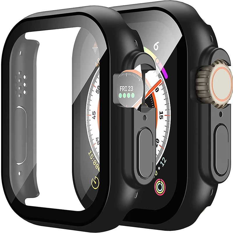 

Стекло + крышка для умных часов Apple Watch Φ Ultra 49 мм, защита для экрана ПК, бампер, закаленные аксессуары серии iwatch Ultra 49 мм
