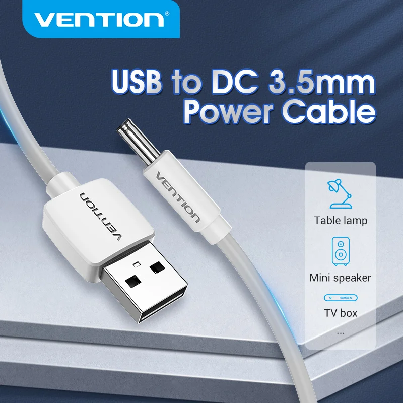 Vention USB к DC 3,5 мм кабель питания USB A к 3,5 разъему 5 в адаптер питания для вентиляторов usb-хаб DC 5,5 мм кабель для зарядки