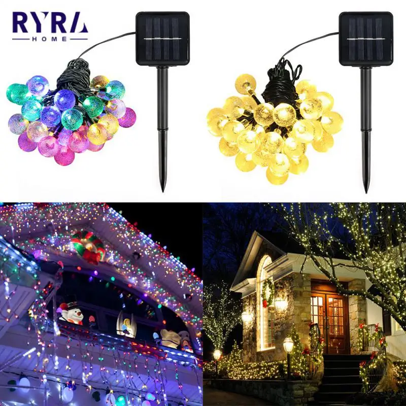 

Solar String Lights Outdoor Lights Crystal Globe With 8 Modes Waterproof Solar Powered Patio Light 20Led For Garden Party Decor