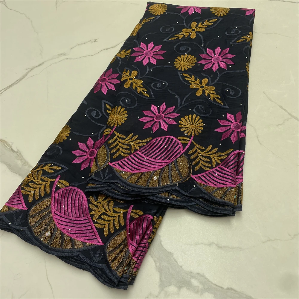 Высококачественная швейцарская кружевная ткань Vaal с вышитыми камнями