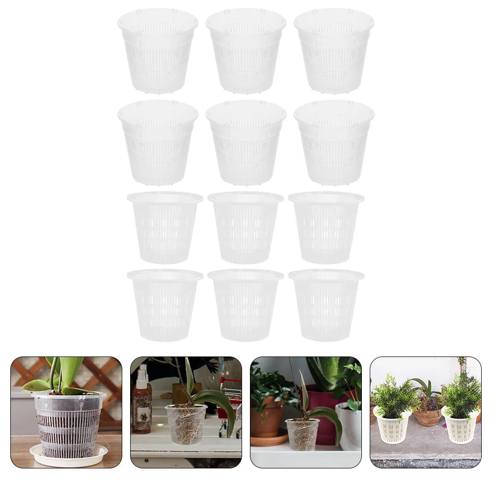 

Pot Pots Orchid Planter Nursery Container Plastic Planting Flowerpots Succulent Flower Bonsai Clear Flowerpot Desktop Outdoor