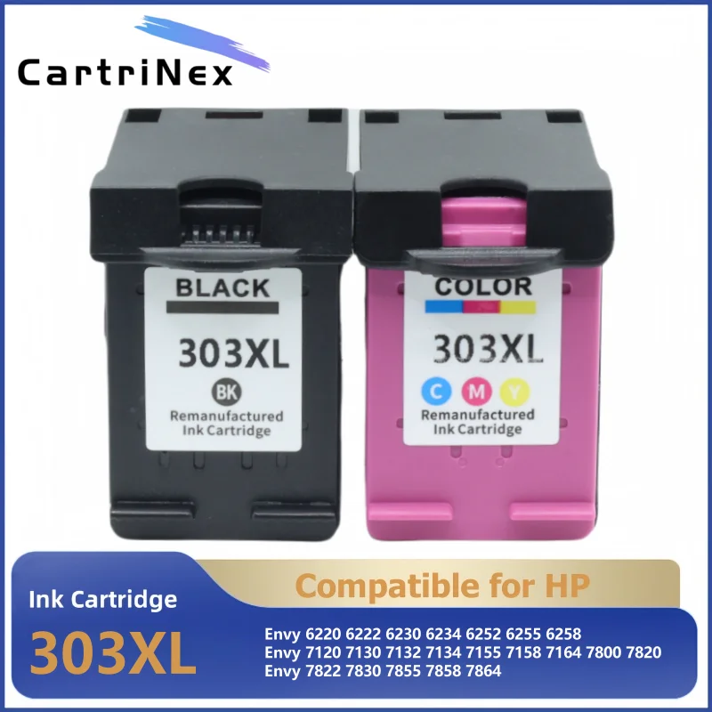 Фото Совместимый картридж 303XL для HP303, замена для принтера HP 303 XL Envy Photo 6220 6230 6232 6234 7130 7134 7830 №1