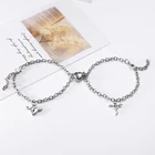 Браслеты из нержавеющей стали Парные браслеты магнитные наборы для друзей студентов регулируемая цепочка Ювелирные изделия ручной работы