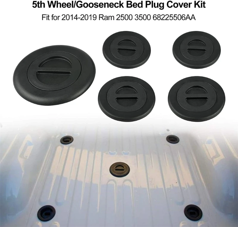 

5Pcs 68225506AA Tractor Gasket Wheel/Gooseneck Bed Plugs Cover Kit Compatible For 2500 3500 2014-2019 5th Exterior-Parts