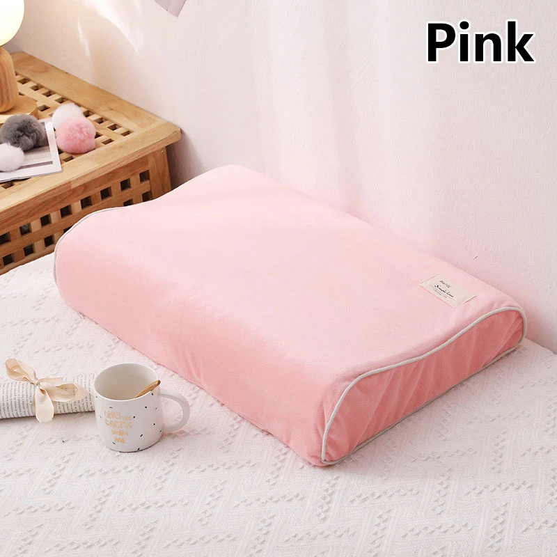 

1PC Solid Color Protector Winter Warm Pillow Cover Memory Foam Latex Pillowcase Rebound Velvet Zippered PILLOW CASE ONLY