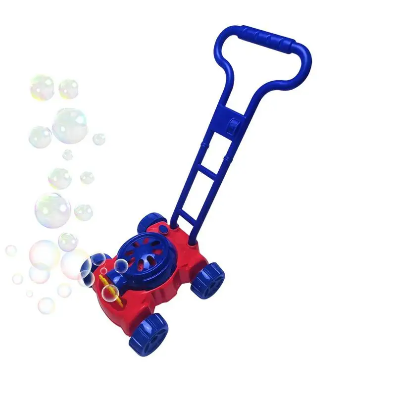 

Electronic Bubble Mower Walker Bubble Blower Machine With Music Outdoor Game Push Toys For Children Kids