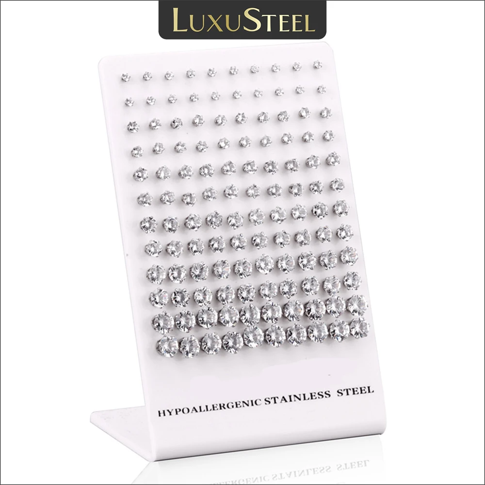 60 пар/партия серьги-гвоздики из нержавеющей стали 3-8 мм