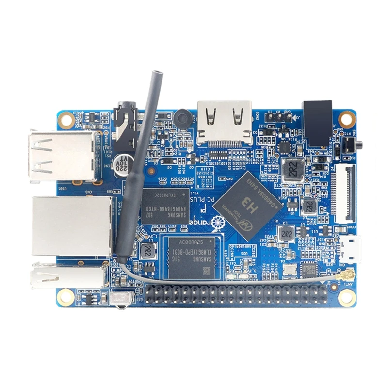 Orange Pi PC Plus Development Board 1G with 8GB Emmc Flash ,Mini Open-Source Single Board,Support 100M Ethernet Port