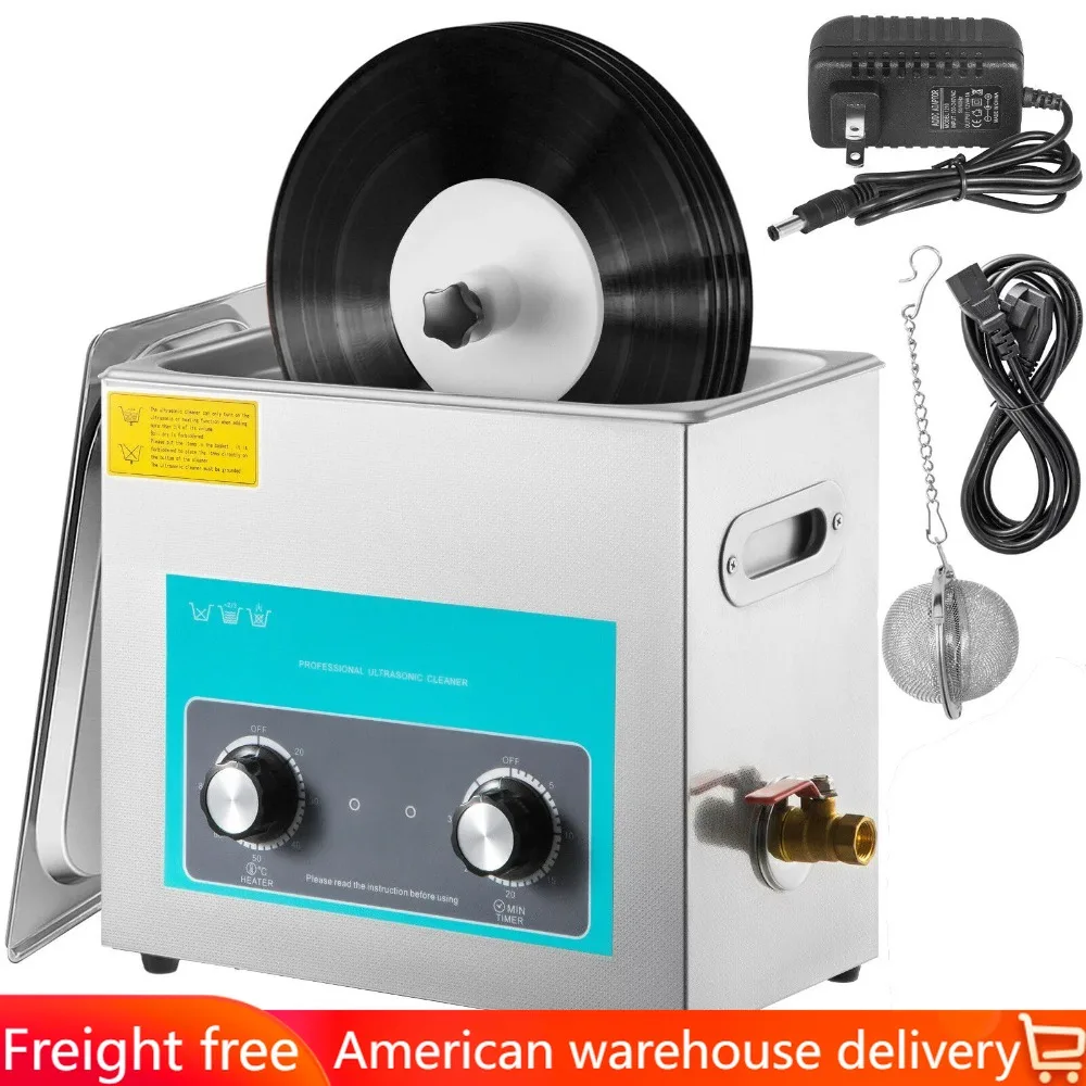 Ultrasonic Vinyl Record Cleaner Vinyl Ultrasonic Cleaning Machine 6L Knob Ultra Sonic Cleaner Washing Device Cleaners Appliances