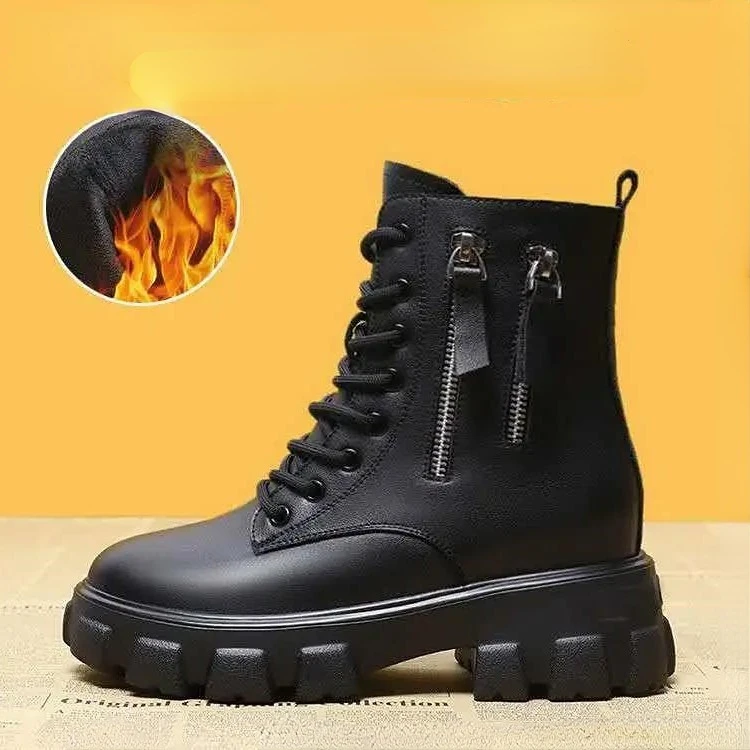 

2023 Black Boots Winter Shoes Women Ankel Boots Goth Shoes Platform Boots Snow Booties Woman Warm Botas Fall Flat Zapatos